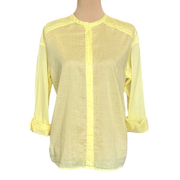 NWT Michael Stars Shirt Sz.M Pastel Yellow 100% Cotton Minimalist Cottage - Picture 1 of 9